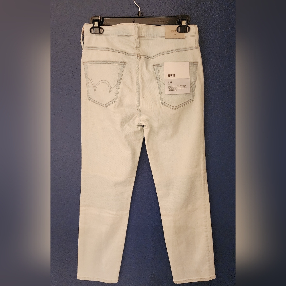 EDWIN Bree Crop Slim Straight In Outcast Blue Size 26 - Picture 4 of 13